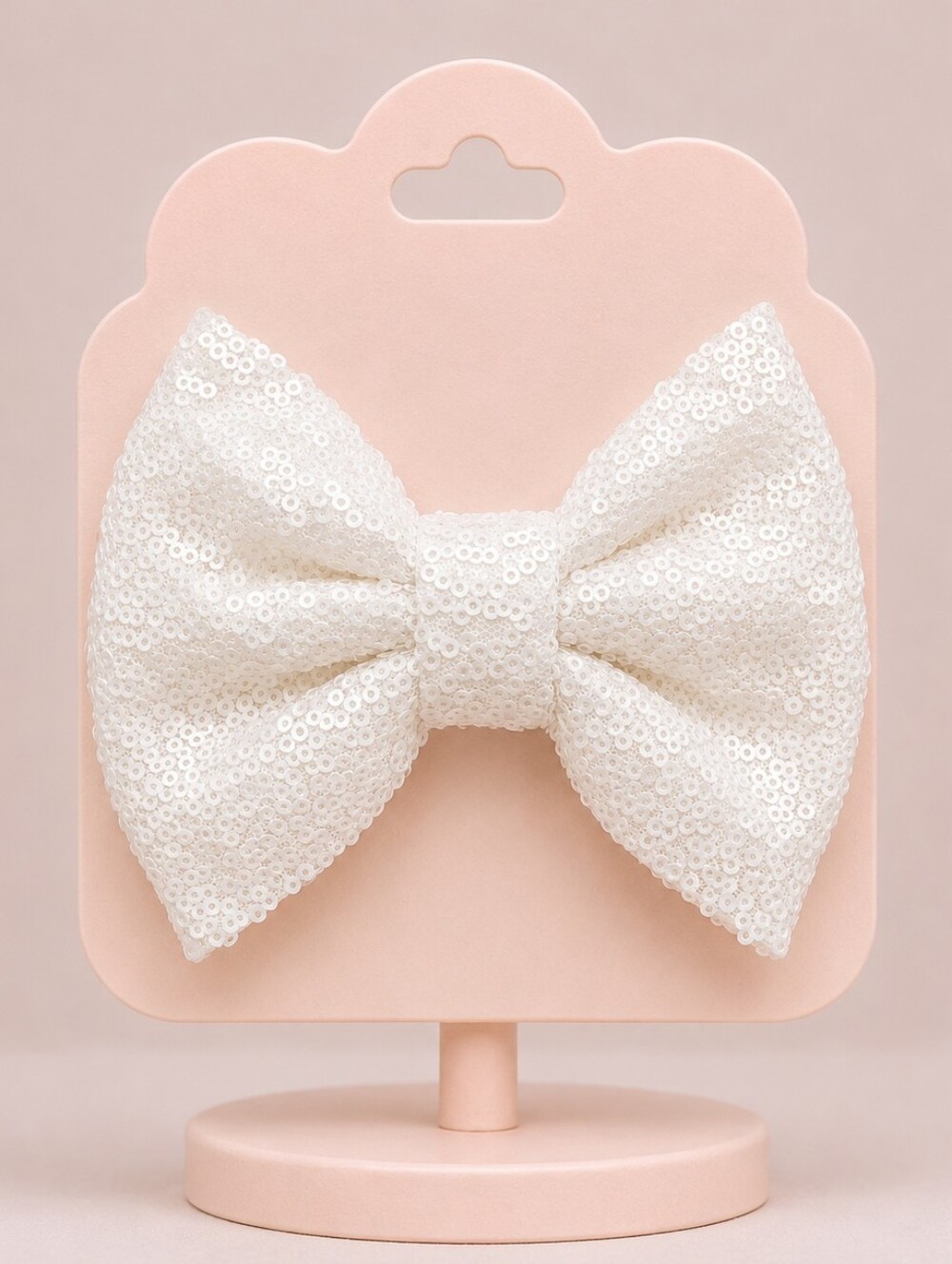 Handmade Bow Sparkling White Sequin Bow For Special Occasions 🎀✨